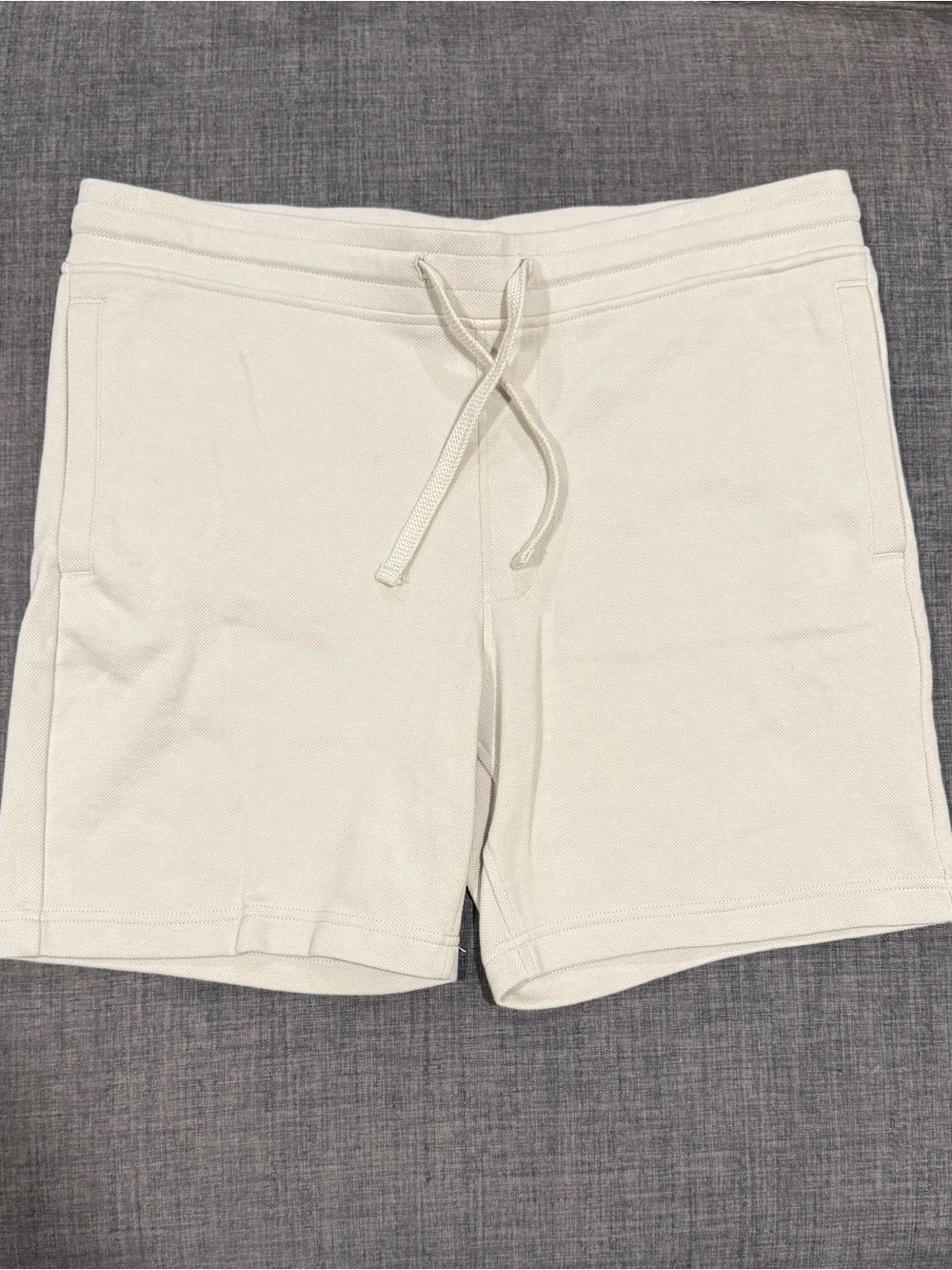 Goodfellow & Co Cream Drawstring Knit Textured Shorts